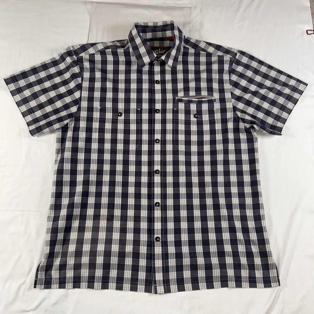 Howler Brothers Short-Sleeve Navy and White Check Shirt - Classic Casual